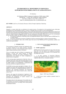 ENVIRONMENTAL MONITORING IN MONGOLIA SUPPORTED WITH MODIS AND FY-2C SATELLITE DATA