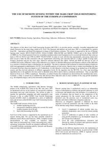 THE USE OF REMOTE SENSING WITHIN THE MARS CROP YIELD... SYSTEM OF THE EUROPEAN COMMISSION