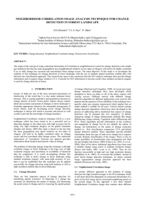 NEIGHBORHOOD CORRELATION IMAGE ANALYSIS TECHNIQUE FOR CHANGE DETECTION IN FOREST LANDSCAPE