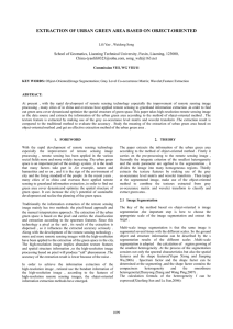 EXTRACTION OF URBAN GREEN AREA BASED ON OBJECT-ORIENTED