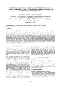 POTENTIAL AND LIMITS OF AIRBORNE REMOTE SENSING DATA FOR