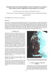 DETERMINATION OF SPATIO-TEMPORAL VELOCITY FIELDS ON GLACIERS IN