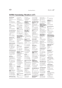 ISPRS Sustaining Members (67) 67 Sustaining Members