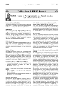 Publications &amp; ISPRS Journal 53 ISPRS Journal of Photogrammetry and Remote Sensing ISPRS