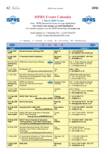 62 ISPRS Events Calendar ISPRS 1 March 2000 Version