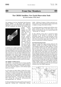 From Our Members 31 The CBERS Satellites: New Earth Observation Tools ISPRS