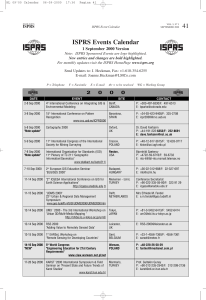 41 ISPRS Events Calendar ISPRS 1 September 2000 Version