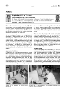 Article 43 Exploring GIS in Tanzania