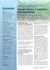 Recent Theme 1 activities and workshops Research Themes