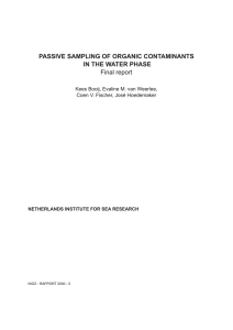 PASSIVE SAMPLING OF ORGANIC CONTAMINANTS IN THE WATER PHASE Final report