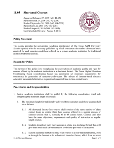 11.03     Shortened Courses