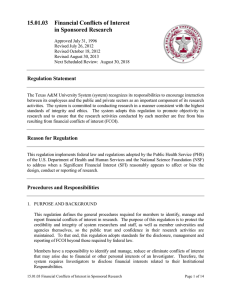 15.01.03  Financial Conflicts of Interest  in Sponsored Research