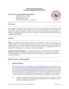 PRAIRIE VIEW A&amp;M UNIVERSITY UNIVERSITY ADMINISTRATIVE PROCEDURE