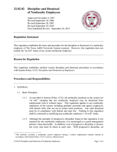 32.02.02    Discipline and Dismissal  of Nonfaculty Employees