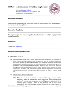 33.99.06  Administration of Multiple Employment Regulation Statement