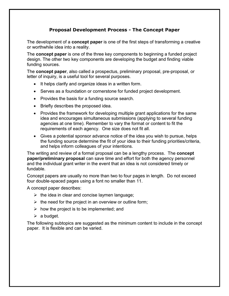 Project Proposal Concept Paper Format Example 14 Concept Notes 