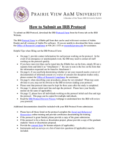 How to Submit an IRB Protocol