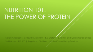 NUTRITION 101: THE POWER OF PROTEIN