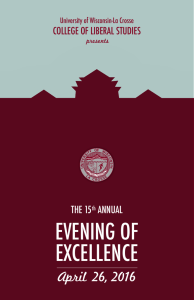 EVENING OF EXCELLENCE  April 26, 2016