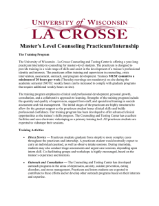 Master's Level Counseling Practicum/Internship
