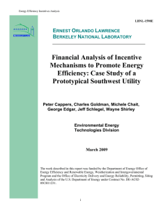 Financial Analysis of Incentive Mechanisms to Promote Energy Prototypical Southwest Utility