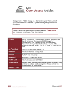 Comparative PCET Study of a DonorAcceptor Pair Linked