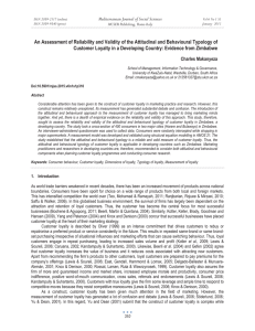 An Assessment of Reliability and Validity of the Attitudinal and... Customer Loyalty in a Developing Country: Evidence from Zimbabwe