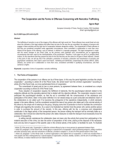 The Cooperation and Its Forms in Offenses Concerning with Narcotics... Mediterranean Journal of Social Sciences Agron Bajri MCSER Publishing, Rome-Italy