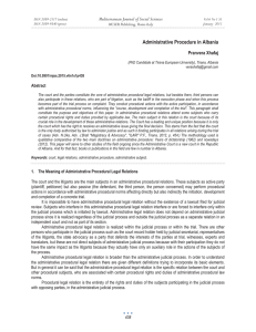 Administrative Procedure in Albania Mediterranean Journal of Social Sciences Pranvera Xhafaj