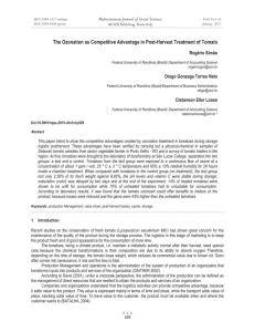 The Ozonation as Competitive Advantage in Post-Harvest Treatment of Tomato