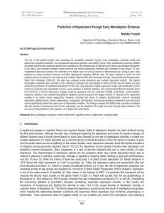 Prediction of Depression through Early Maladaptive Schemas Mahdie Fouladi MCSER Publishing, Rome-Italy