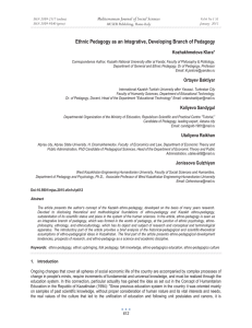Ethnic Pedagogy as an Integrative, Developing Branch of Pedagogy Kozhakhmetova Klara*