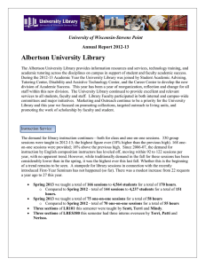 Albertson University Library University of Wisconsin-Stevens Point Annual Report 2012-13