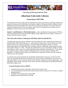 Albertson University Library University of Wisconsin-Stevens Point Annual Report 2007-2008