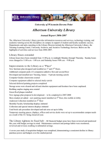 Albertson University Library University of Wisconsin-Stevens Point Annual Report 2006-2007