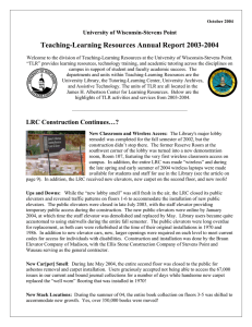 Teaching-Learning Resources Annual Report 2003-2004 University of Wisconsin-Stevens Point