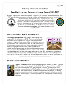 Teaching-Learning Resources Annual Report 2002-2003 University of Wisconsin-Stevens Point