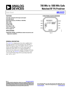 700 MHz to 1000 MHz GaAs Matched RF PA Predriver  ADL5322