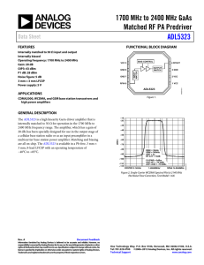 1700 MHz to 2400 MHz GaAs Matched RF PA Predriver  ADL5323