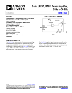 GaAs, pHEMT, MMIC, Power Amplifier, 2 GHz to 50 GHz HMC1126 Data Sheet