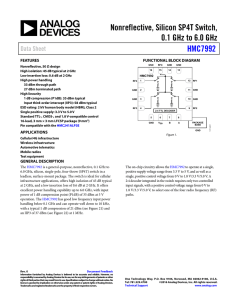 Nonreflective, Silicon SP4T Switch, 0.1 GHz to 6.0 GHz HMC7992 Data Sheet