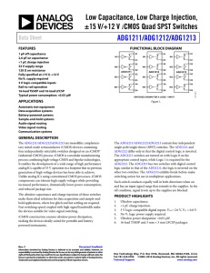 Low Capacitance, Low Charge Injection, ±15 V/+12 V  /