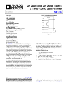 Low Capacitance, Low Charge Injection, ±15 V/12 V ADG1236 Data Sheet