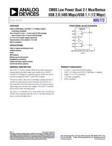 CMOS Low Power Dual 2:1 Mux/Demux ADG772 Data Sheet