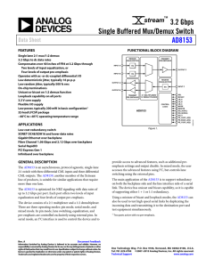 3.2 Gbps Single Buffered Mux/Demux Switch AD8153 Data Sheet