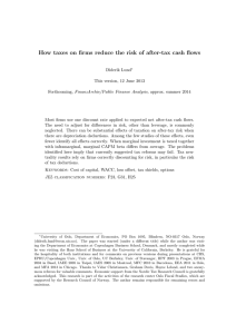 How taxes on firms reduce the risk of after-tax cash...