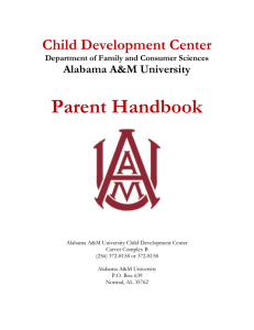 Parent Handbook Child Development Center Alabama A&amp;M University