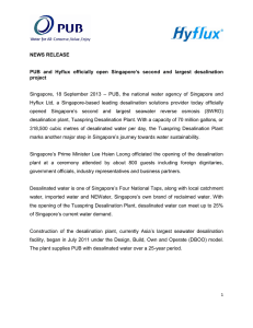 NEWS RELEASE  Singapore’s  second  and  largest  desalination