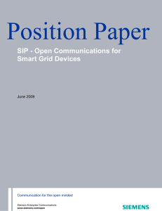 Position Paper SIP - Open Communications for Smart Grid Devices June 2009