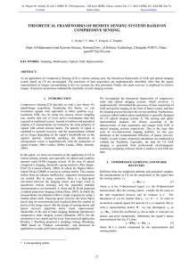 THEORETICAL FRAMEWORKS OF REMOTE SENSING SYSTEMS BASED ON COMPRESSIVE SENSING